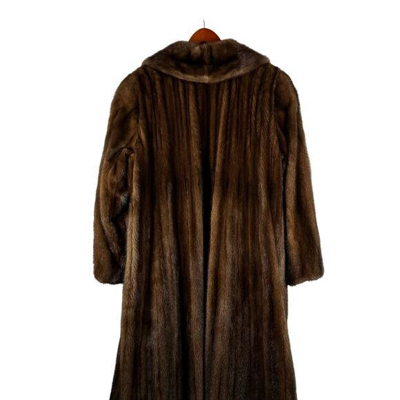 Vintage Furs Medium Brown Open Fur Overcoat by Richard Donald Womens Long Trench - Picture 11 of 15